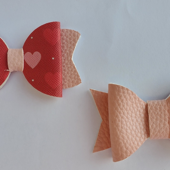 Red and Pink Bow Set - Picture 1 of 3